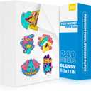 QYH Sticker Paper Printable Vinyl for Inkjet Printer - 240 Sheets White Glossy Sticker Papers 8.5x11 In Label Stickers for Cricut/Silhouette Waterproof Dries Quickly & Tear Resistant Easy to Cut