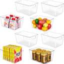 YIHONG Clear Plastic Storage Bins, 8 Pack Pantry Organizer Bins with Handle for Kitchen, Freezer,Cabinet,Closet Organization and Storage