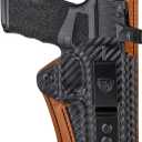 Hellcat Pro Holster with Comfort Foam Pad, IWB Kydex Leather Hybrid Holster for 9mm Springfield Armory Hellcat Pro & 3" Hellcat Micro OSP Pistol - Red Dot Optics Cut - Inside Waistband Concealed Carry (Black Carbon Fiber, Right Hand)