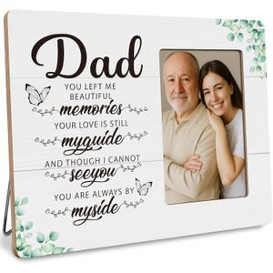 Dad Memorial Gifts Picture Frame, Loss of Father Sympathy Gift, In Memory of Loved Dad Frames Fits 4x6 Photo