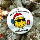 4 x Funny Pickleball Ornament 2025  Deck The Halls with Pickleballs Holiday Tree Decoration  Unique Pickleball Gift for Players, Coaches, Friends, and Pickleball Lovers