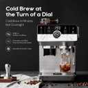 Canoly Fast Cold Brew Espresso Machine with Grinder, Capsule Handle, Silver