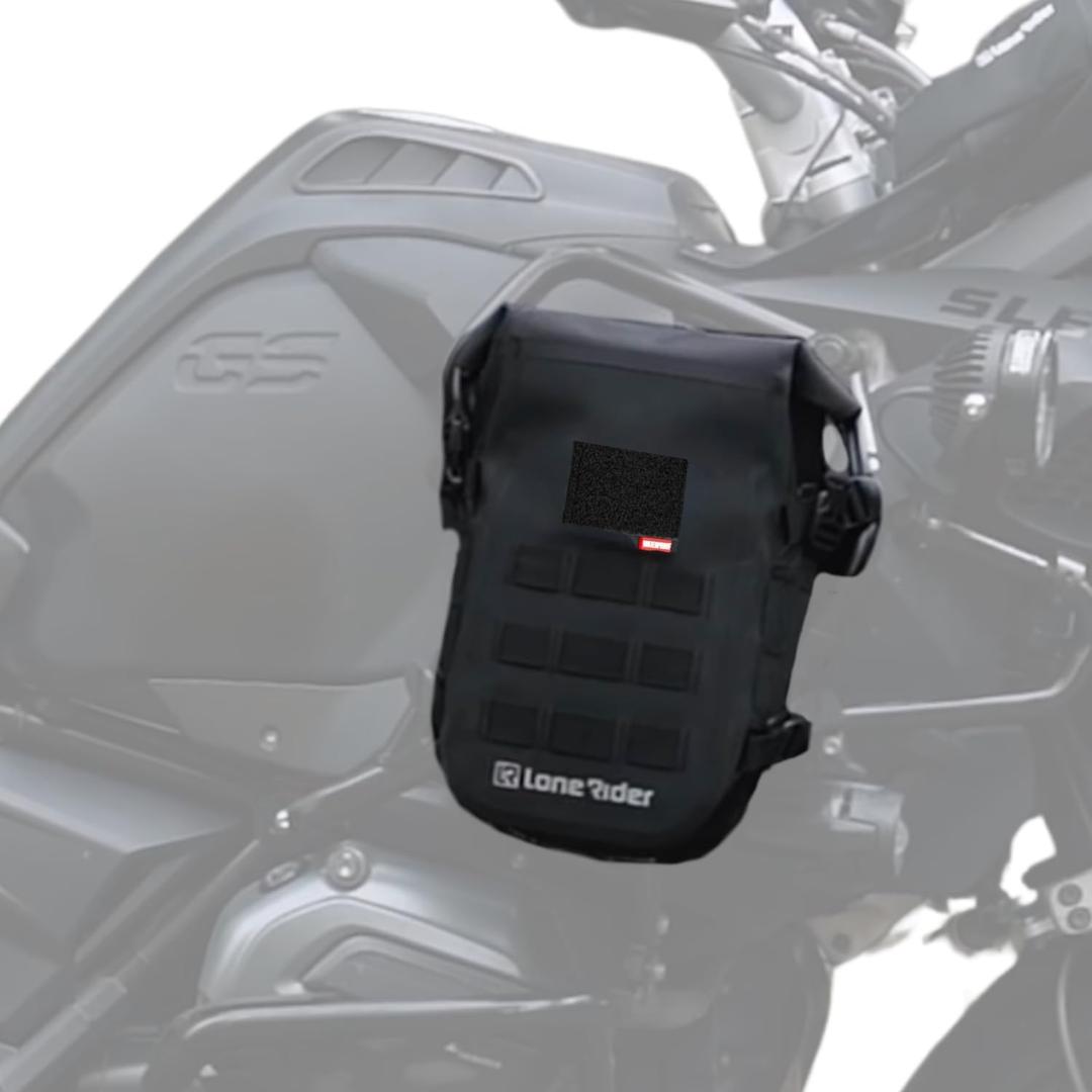 Lone Rider MiniBag 6L Waterproof Motorcycle Crash Bar Bag - with Hypalon MOLLE System, Gated G-Hooks, Cam Buckles - Front Bumper Frame Side Tail Storage - Fits MotoBags, Panniers and Luggage Racks
