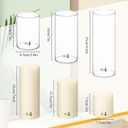 12 Pillar Candles W Vases,3.4''x 4.7'', 7'', 9.8'',Ivory White