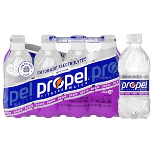 Propel Electrolyte Enhanced Water Sports Drink, Grape Flavored Water, Zero Calorie & Zero Sugar Hydration with Electrolytes and Vitamins C & E, 12 fl oz Water Bottles (8 Pack)