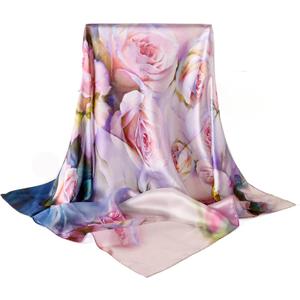 100% Mulberry Silk Scarf-Printed or Solid Color 35 Square Large Silk Hair Head Wrap Scarf With Gift Box Package