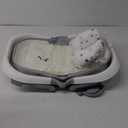 MoreFeel Collapsible Baby Bathtub for Newborn with Thermometer & 1 Hooded Towel & 1 Soft Floating Cushion,Portable Travel Bathtub with Drain Hole, Durable Foldable Baby Tubs for Infants to Toddler (Grey)