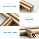 HOME EDIT Champagne Bronze Cabinet Handles 3 Inch Hole Center Stainless Steel Drawer Pulls for Cabinets, Dresser, Bathroom 5 Pack
