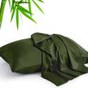 BEDELITE Olive Green Pillow Cases Queen Size Set of 2, Rayon Derived from BambooCooling Pillow Cases for Hot Sleepers & Night Sweats, Breathable and Silky Soft Envelope Pillowcases, 20"x30", 2 Pack Queen20"X 30"