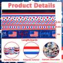 AUGSUN 20 Rolls 4th of July Ribbon, Patriotic American Flag Ribbon Red White and Blue Ribbon 40 Yards Grosgrain Ribbon for DIY Crafts Gift Wrapping Party Decor