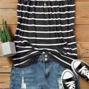 Women Striped Strapless Bandeau Tank Tube Tops Summer Backless Shirts (Black)