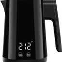 Seehot 850ml Small Electric Kettle Temperature Control,800W Double Wall Electric Tea Kettle of 304 Stainless Steel,5 Temp Presets,Hot Water Kettle Electric,Auto Shut Off for Tea and Coffee-Black