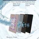 Bath Mat, Bathroom Mat Rugs Super Absorbent Shower Mats Non Slip Quick Dry Thin Rubber Mats for Bathroom Floor Fit Under Door, Shower Rug for Bathtub, Shower, Beige (2'3" x 1'5" (Rectangular), Rectangle Blue-grey)