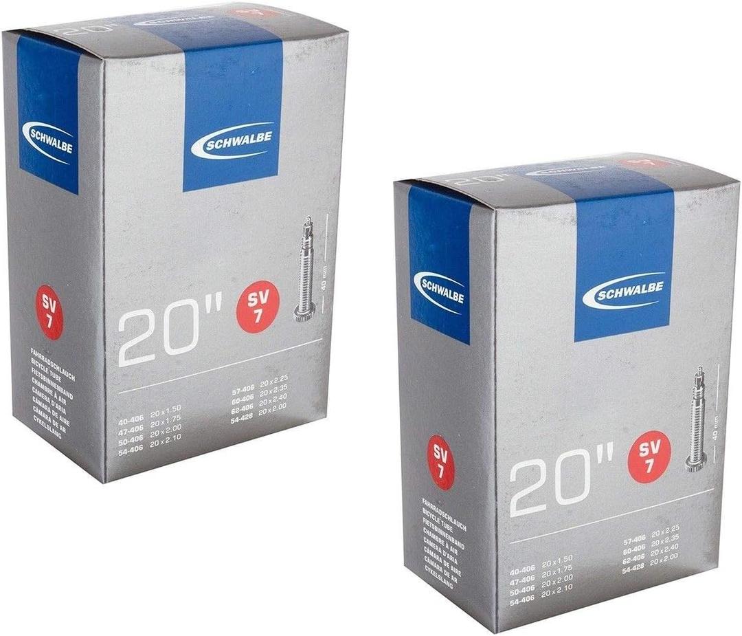 Schwalbe SV7 Bicycle Inner Tubes - 20 x 1.5-2.50, Presta Valve (2 Pack)