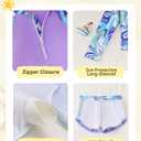 Mioglrie Girls Swimsuit Teen Bathing Suits Long Sleeve Girls' Swimwear Zipper Kids 2 Piece Tankini Swim Suit for Girl