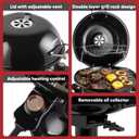 Electric Grill, CUSIMAX Electric Indoor/Outdoor Grill, 1600W Portable BBQ with Lid for Indoor & Outdoor Use, Adjustable Heat, Removable Stand Grill for Cookouts, BBQ Gatherings, Small Spaces