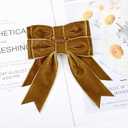 2 x 2PCS 5" Velvet Brown Hair Bows Girls Hair Clips Ponytail Holder Accessories for Girls Toddlers