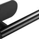 YIGII Adhesive Toilet Paper Holder - Self Adhesive Black Toilet Paper Roll Holder Wall Mount for Bathroom and Kitchen, SUS-304 Stainless Steel