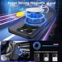 CACOE Magnetic Case for iPhone 15 Pro 6.1 inch with 360° Rotatable Ring Stand,Compatible with MagSafe Car Phone Mount,Cover Phone Holder for Desk Meeting Matte Black