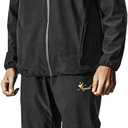 Zipper Sauna Suit with Hood - Ultimate Sweat Suit for WeightLose, Men's Sauna Suit | Intense Workout Gear for Men (X-Large, Black Jacket&pants)