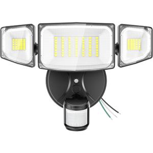 iMaihom 50W Motion Sensor Outdoor Lights, 5000LM Hardwired Motion Sensor Flood Light, Dusk to Dawn Outdoor Lighting, 6500K LED Security Light, IP65 Waterproof Motion Detector Lights for Outside, Black