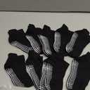 ZAPLES Baby Non Slip Grip Ankle Socks with Non Skid Soles for Infants Toddlers Kids Boys Girls, Black, 4-7 Years