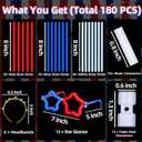 180 Pcs 250th Anniversary 4th of July Light Up Party Favors,12 Red White Blue Star Glasses 6 Headbands 12 Bracelets 150 Patriotic Glow Sticks Bulk with Connectors Glow in the Dark Party Supplies