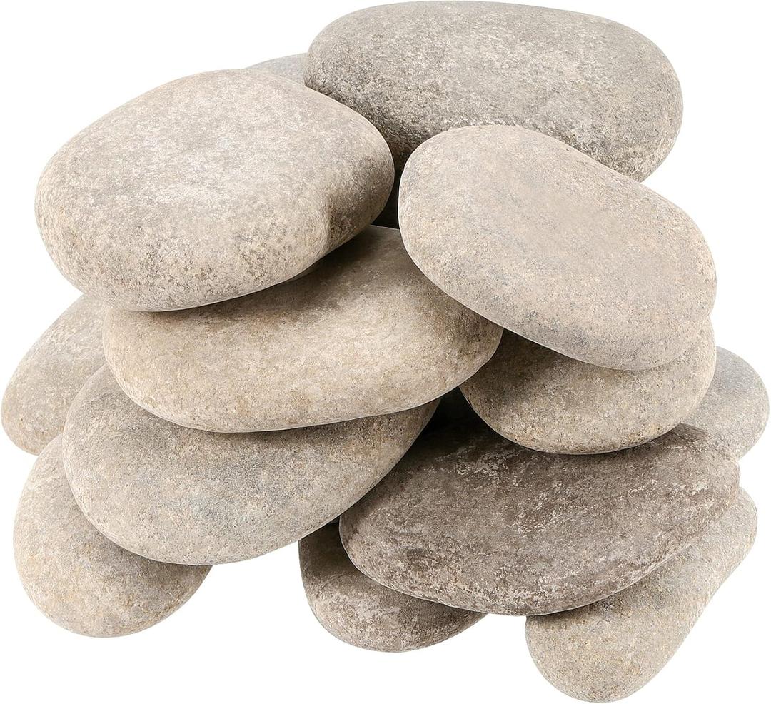 SINJEUN 16 PCS 3-4 Inch Large River Rocks for Painting, Bulk 10 lbs Craft Stones for Rock Painting, Natural River Rocks, Decoration, Smooth Painting Kindness Rocks Mandala Painting Favors