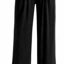 Sunzel Wide Straight Leg Yoga Pants for Women High Waisted Comfy Loose Pants Lounge Casual Soft Trousers with Pockets (L, Black)
