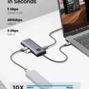 ORICO USB C Docking Station, 8-in-1 Laptop USB C Dock with 4K HDMI, VGA, Gigabit Ethernet, 3*USB 3.0 & 1*USB 2.0, 100W Power Delivery Compatible with MacBook, iPad, Steam Deck or Other Type C Devices (Grey)