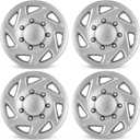 16 Inch Hubcaps for 1992-2014 Ford E150 E250 E350 Van 8 Lug Steel Wheel, ABS Silver Wheel Covers Hubcap Replacement for 92-14 Ford E Series Van Set of 4