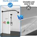 L Shaped Shower Curtain Rod,Adjustable Corner Shower Rod(23.6"-33.5"x23.6"-33.5"),90 Degree Wall Mounted Shower Curtain Rod for Bathroom,Bathtub,Clothing Store,Locker Rooms,Private Space,Need to Drill