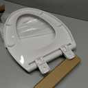 Toilet Seat Elongated, Slow Close Hinges, Four Non-Slip Bumpers, Easy to Install and Clean, Durable Plastic, White Two Sets of Mounting Parts Included