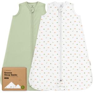 2-Pack Baby Sleep Sacks, Zipper Wearable Blanket - 0.5TOG Organic Cotton, Lightweight,Soft Cozy Toddler Sleeping Sack 6-12 months, Easy to Wear Large Newborn Transition Swaddles Sleepsacks (Roarsome)