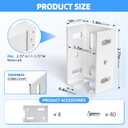 4 Pcs White Aluminum Fence Bracket for Vinyl Fencing - Heavy Duty White Vinyl Fence Bracket Fits 2.75" Rail, Ideal Replacement Parts for Plastic, PVC Holder