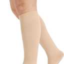 TOFLY Plus Size 4XL Open Toe Compression Stockings (Pair) for Women& Men 15-20mmHg Wide Calf Knee High Toeless Compression Socks Compression & Soothing Circulation Varicose Veins Swelling Edema Beige, Size: 4X-Large