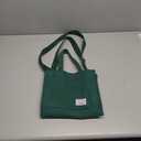 UERRUAM Corduroy Tote Bag for Women Work Crossbody Purse for Everyday,College,Travel,Lightweight Handbag Adjustable Strap (Medium, Green)