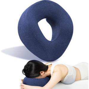 Face Down Pillow Massage Headrest for Bed, Face Down Pillow After Eye Surgery BBL Post Eye Surgery Recovery, Comfortable Support Equipment for Sleeping & Pain Relief Navy Blue