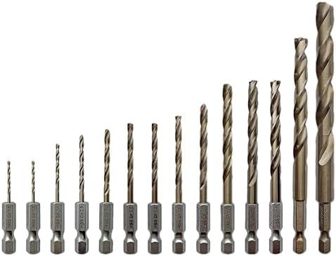 NordWolf 14-Piece Metric Cobalt Drill Bit Set for Stainless Steel & Hard Metals, with 1/4" Hex Shank for Quick Chucks & Impact Drivers, Sizes 1.5mm to 10.0mm in Storage Case