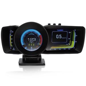 Heads Up Display for Cars  All in One HUD Dashboard Windshield Mount Car Display Screen with 100+ Digital Gauges Includes Temperature, Digital Speedometer, RPM Meter, Fuel, Plug and Play Display