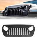 Front Vader Grille Compatible with 2018-2025 Jeep Wrangler JL & 2020-2025 Gladiator JT, w/o TrailCam (Matte Black)
