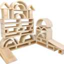 Xylolin Over-Sized Hollow Wooden Block Set for Kids, Natural 29 Piece Set of Large Wood Blocks, Preschool Toddler Building and Stacking Blocks, Wooden Toys Building Blocks for Kindergarten