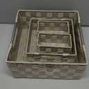 Sorbus Storage Baskets for Organizing (Set of 7), Mesh Hand-Woven Design, Linen Closet Organizers and Storage, Organizer Storage Baskets for Shelves, Variety Pack Organizers and Storage (Beige)