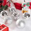 Christmas Ornaments - 16 Pcs Christmas Ball Ornaments Set, Assorted Shatterproof Christmas Glittering Ornaments for Christmas Tree, Christmas Tree Decoration for Xmas Holiday (Silver)