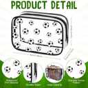 Kacctyen 12 Pcs Soccer Clear Makeup Bag with Zipper Bulk Sport Goodie Clear PVC Pouch Organizer Waterproof Travel Case for Woman Team Gifts Birthday Decorations Supplies
