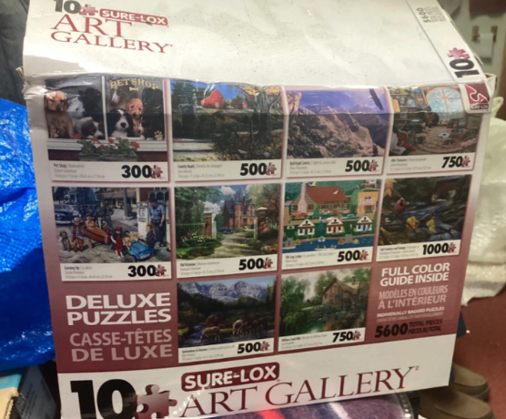 Sure-LOx Box of 10 Various Art Gallery Jigsaw Puzzles of various difficulty, Easy to Hard
