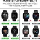 Metal Band Compatible for Fitbit Versa 2/1/Lite/SE, 22mm Dressy Stainless Steel Chain Strap Designer Wristband for Fitbit Versa Smartwatch (Black)