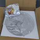 Yunnix Semi Flush Mount Ceiling Light, Milk Glass Light Fixture, Gold Mid-Century Modern Farmhouse Small Light Fixtures for Hallway, Bathroom, Kitchen, Bedroom, Living Room, Closet, Laundry(8.66 Inch)