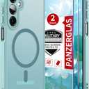 Pilaru Magnetic for Galaxy A16 5g Case with Tempered Glass Screen Protector :(12FT Military Grade Drop Protection) Translucent Matte Slim Non Slip Anti Fingerprint Full Body for A16 Case Mint Green