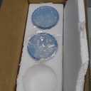 3 Pcs Blue Ripple Fitter Opening Lighting Fixture Replacements, E26 Base 1-5/8 Inch Fitter Glass Shades Cover for Ceiling Fan Wall Light and Pendant Light